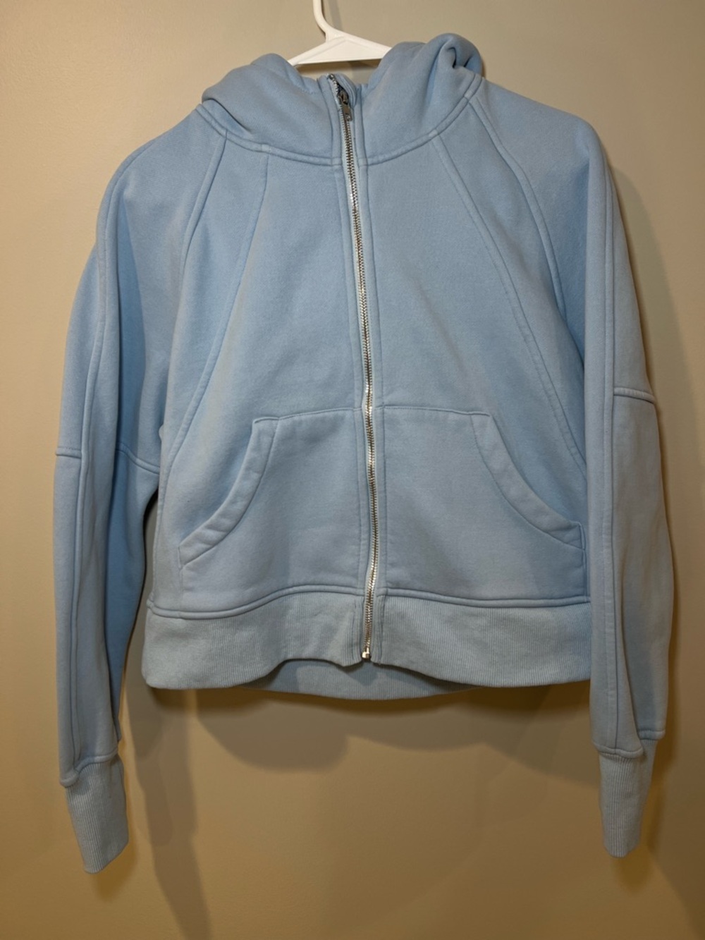 Anrabess Scuba Inspired Full Zip Light Blue Women's Hoodie Jacket